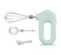 Sbattitore manuale senza fili Mini frullino per le uova elettrico Mini sbattitore elettrico regolabile a 4 velocità, ricarica USB, 1500 mAh(Verde)