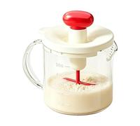 Sbattitore per Uova a Pressione Manuale,Sbattitore Manuale Trasparente Antiscivolo | Con Pressa, Frusta, Miscelatore E Colino - per Montare Panna Latte Polvere Marinate Uso Domestico Dormitori
