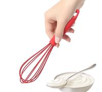 Sbattitore per uova in silicone - aiuta a mescolare in piccoli lotti, mix versatile, stile elegante, testa larga 6,3 cm + connessione sicura, fibra flessibile in silicone per uso alimentare