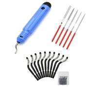 Sbavatore di Attrezzi, Rotazione a 360° Sbavatore Manuale, Sbavatore Manuale Universale, Set di Utensili per Sbavare con 10 Ricambi E 5 Lime Diamantate, Set di Utensili Portatili per Sbavare Alluminio