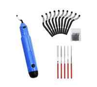 Sbavatore di Attrezzi Set con 10 Pezzi di Ricambio e 5 Set di Lime Diamantate, Rotazione a 360° Sbavatore Manuale, Sbavatura Strumento Universale