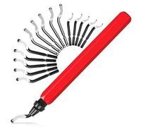 Sbavatore di Attrezzi Set, shirylzee Sbavatura Strumento Universale con 16 Pezzi Lame di Ricambio HSS, 360° Rotanti, Manico Lega di Alluminio per stampante 3D, Plastica, Alluminio, Rame, PVC e Acciaio