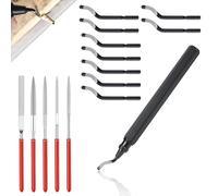 Sbavatore, Sbavatore per Metallo, Fresa Universale per Sbavare i Bordi, con 10 Lame di Ricambio e 5 Lime Diamantate, Sbavatore per Stampa 3d, per Legno, Plastica, Nero