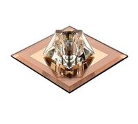 SBCGFY Faretto da soffitto a LED da Incasso a cubo di Cristallo Quadrato Moderno dimmerabile da 5 W per Illuminazione di Scale di ristoranti e Hotel, Elegante faretto in Cristal(Marrone)