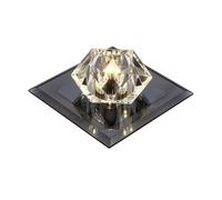 SBCGFY Faretto da soffitto a LED da Incasso a cubo di Cristallo Quadrato Moderno dimmerabile da 5 W per Illuminazione di Scale di ristoranti e Hotel, Elegante faretto in Cristal(Nero)