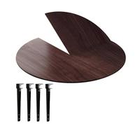 SBCWH Piano del Tavolo Rotondo Pieghevole con 4 Gambe, Prolunga per Piano del Tavolo Rotondo in Legno, Sostituzione Temporanea del Desktop per Banchetti di Catering e Feste(Brown,140cm/55in)