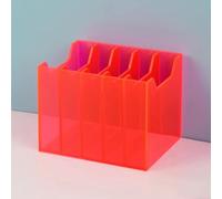 SBCWH Scatola Porta Cellulari, Supporto Trasparente per Telefoni da Aula, Organizer da Scrivania in Acrilico Spesso, Ideale per Ufficio, Scuola e Aula(Red,12x10x10cm/5x4x4in)