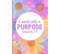 SBG LIFE | Christian Sayings Journal Collection | 'Created with a Purpose' | Floral | Christian Notebook with 121 Ruled Pages | 9”x 6”| Softcover