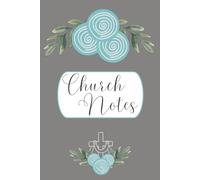 SBG LIFE | 'Church Notes' | Blushing Blooms Journal Collection| Teal | Church Service | Christian Notebook with 124 Guided Study Pages | 9”x 6”| Softcover