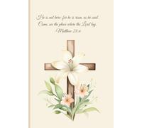 SBG LIFE | Easter Resurrection Journal | Matthew 28:6 | Black & White Interior | Christian Notebook with 120 Blank Ruled Pages | 9”x 6”| Softcover