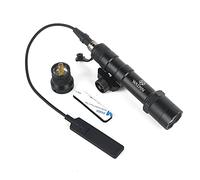 SBGJMY M600B tattico Torcia torcia con pad a pressione e interruttore a pulsante di coda 2 modalità 600 lumen Scout Torch per Sistema di binari Picatinny da 20 mm (Nero)