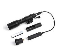 SBGJMY M600DF Torcia Tattica 1400 Lumen Airsoft Torcia con pad a Pressione e Interruttore a Pulsante di Coda per Fucile da 1400 Lumen per Sistema di Guida Picatinny da 20 mm (Nero)