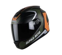 SBH-11 Alpha Beta Casco Integrale Lucido Battle Green+Orange Taglia L 600mm @US