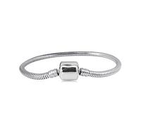 SBI Jewelry Braccialetto a catena a serpente da donna, con ciondolo a forma di perlina personalizzabile, per mamma, sorella, mamma, figlia, in acciaio inox, 17, 18, 19, 20, 21 cm, Acciaio inossidabile