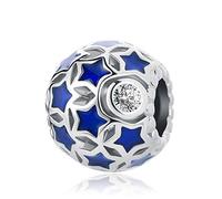 SBI Jewelry Charm a forma di stelle blu, compatibile con braccialetti Pandora, per donne, anniversari, compleanni, regali