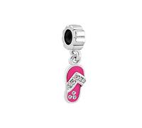 SBI Jewelry Charm da donna a forma di stella marina, verde e rosa, compatibile con braccialetti Pandora per anniversario, compleanno, Misura unica, Rame, Nessuna pietra preziosa