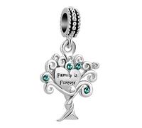 SBI Jewelry Ciondolo a forma di albero genealogico, compatibile con braccialetti Pandora, per donne, mamma, figlia, nonna, zia, sorella, nipote, compleanno, Nessuna pietra preziosa