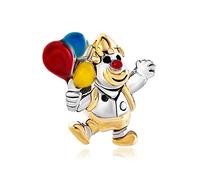 SBI Jewelry Ciondolo a forma di clown con palloncino per braccialetti e collane Pandora, gioielli con perline per donne, regali di compleanno