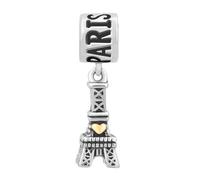 SBI Jewelry Ciondolo da donna a forma di Dubai, Pisa, Torre Eiffel, Big Ben, compatibile con braccialetti Pandora per compleanni e anniversari, Misura unica, Rame, Nessuna pietra preziosa