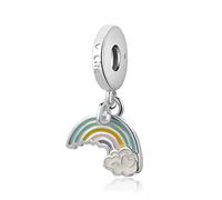 SBI Jewelry Ciondolo da donna a forma di nuvola arcobaleno compatibile con braccialetti Pandora, collana con ciondolo per figlia, nipote, gioielli di compleanno