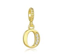 SBI Jewelry Ciondolo in oro con numeri 0 1 2 3 4 5 6 7 8 9 compatibile con braccialetti Pandora per donne gioielli di compleanno, Misura unica, Rame, Nessuna pietra preziosa