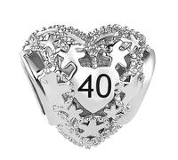 SBI Jewelry Ciondolo per compleanno, compatibile con braccialetti e collane Pandora con numero 13, 16, 18, 21, 30, 40, 50, 60, per compleanno, figlia, nipote, Misura unica, Rame, Nessuna pietra