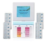 SBINTUOR Kit Test Piscina pH e Cloro 2 in 1, Tester Piscina Pastiglie Kit Controllo Cloro/Bromo e pH Piscina Accessori Piscina Analisi Acqua di Piscine Spa Hot Tub (20 x DPD1 + 20 x Phenol Red)