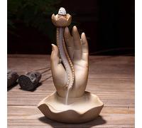 SBJKLYRN bruciatore di incenso ， Bruciatore di incenso a Cono, bruciatore Buddista a Forma di Mano di Buddha, bruciatore di incenso a riflusso, Porta incenso a Torre