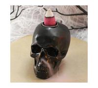 SBJKLYRN bruciatore di incenso ， Bruciatore di incenso a riflusso a Forma di Teschio - Porta incenso Creativo in Resina for Meditazione e Relax ad Halloween