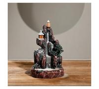 SBJKLYRN bruciatore di incenso , Fontana brucia incenso con Cascata di Fiume e Montagne - Porta incenso con Fumo aromatico a riflusso for Ufficio e Arredamento for la casa