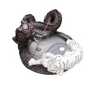 SBJKLYRN bruciatore di incenso ， Incensiere a riflusso con Otto diagrammi Feng Shui for la casa - Drago Fortunato e Tigre Bianca in Ceramica for l'arredamento dell'ufficio