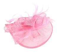 SBJKLYRN Cocktail hat， Cappelli da sposa con clip, for donne, accessori for capelli da sposa, for cocktail, tè e feste.(Pink)