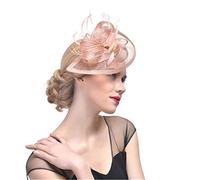 SBJKLYRN Cocktail hat， Cappelli da sposa con clip, for donne, accessori for capelli da sposa, for cocktail, tè e feste.(Champagne)