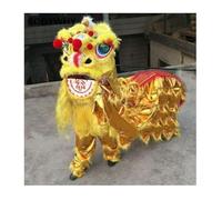 SBJKLYRN Costume da danza del leone, Arte popolare Danza del leone Costume e pantaloni di danza Spettacolo for feste Parata all'aperto Mascotte(Yellow)