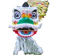 SBJKLYRN Costume da danza del leone, Capo Capodanno cinese Leone Oggetti di scena tradizionali Costume da ballo del leone Sport all'aria aperta(White)