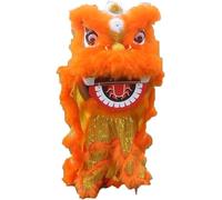 SBJKLYRN Costume da danza del leone, Costume da danza del leone 8 pollici della mascotte for la drago di seta degli sport all'aria aperta(Orange)