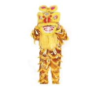 SBJKLYRN Costume da danza del leone, Il capo della performance del capodanno cinese propone la danza drago for gli sport all'aria aperta(Yellow)