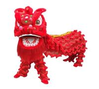 SBJKLYRN Costume da danza del leone, Mascotte Lion Dance Set Performance Props completo Dragon for Capodanno(Red)