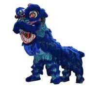 SBJKLYRN Costume da danza del leone, Oggetti di scena Capodanno cinese Leone Classico Danza del leone Sport all'aria aperta seta(Blue)