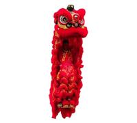 SBJKLYRN Costume da danza del leone, Oggetti di scena Capodanno cinese Leone Classico Danza del leone Sport all'aria aperta seta(Red)