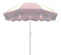 SBJKLYRN Ombrelli, Ombrellone da Spiaggia Rotondo da 200 cm, Portatile, da Giardino, inclinabile, for Esterni, con Nappa, Rosa