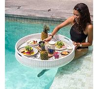 SBJKLYRN pallet, Galleggianti for piscina, vassoio galleggiante for piscina for adulti for banchi di sabbia, spa, bagni, feste e bar all'aperto(White)