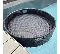 SBJKLYRN pallet， Galleggianti for piscina, vassoio galleggiante for piscina for adulti for banchi di sabbia, spa, bagni, feste e bar all'aperto(Black)