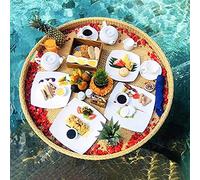 SBJKLYRN pallet, Galleggianti for piscina, vassoio galleggiante for piscina for adulti for banchi di sabbia, spa, bagni, feste e bar all'aperto(Apricot)