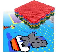 SBJKLYRN Piastrelle per attività Sportive all'aperto, 10 Pezzi, tappetini modulari ad Incastro Facili da installare, Tappetino Puzzle Fai da Te con Fori di drenaggio 10 Pezzi