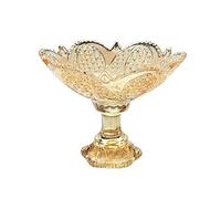 SBJKLYRN Piatto di frutta， Piatto da frutta retrò con gambe alte in cristallo, piccoli piatti da dessert for il tè pomeridiano