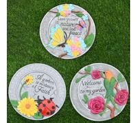 SBJKLYRN Pietra calpestabile da Giardino， Pavimentazioni Decorative Vivaci for vialetti da Giardino, graziose Pietre Decorative for Giardini, Cortili e Cortili, Set da 3