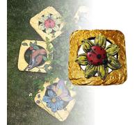 SBJKLYRN Pietra calpestabile da Giardino, Pietre da Giardino con Motivo a Uccelli, coleotteri e Farfalle, Decorazioni for percorsi Cavi tridimensionali.(Beetles)