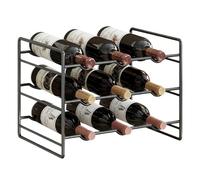 SBJKLYRN portabottiglie da banco, Design a 3 strati, nessun assemblaggio richiesto, moderno e minimalista, utilizzato in cucine, ristoranti bar(Black)