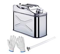 SBJKLYRN Serbatoio di stoccaggio del Carburante， Tanica for Benzina Portatile in Acciaio Inossidabile 304, Serbatoio antiruggine con Tubo di Guida dell'olio, 20 l(10L)